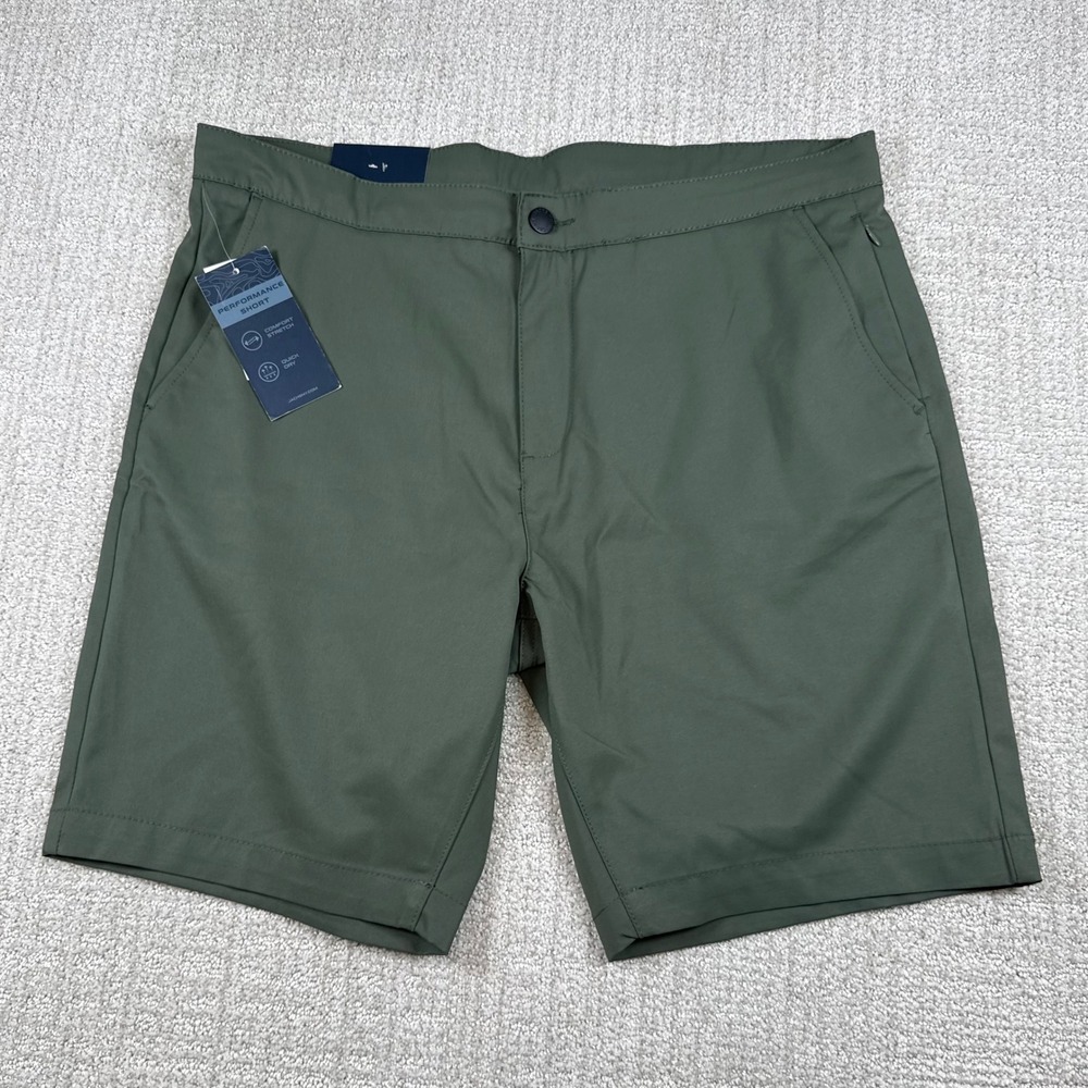 NEW Jachs New York Mens 36 Olive Green 9" Performance Stretch Shorts